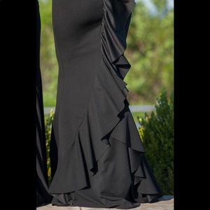 Maxi Black Prom Dress